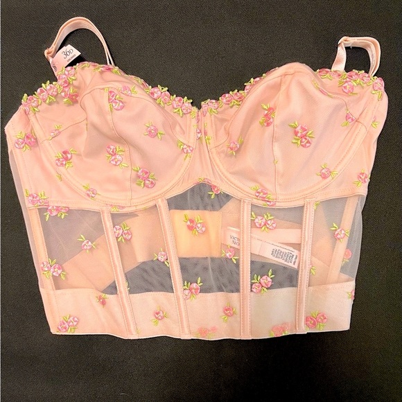 CLEARANCE $80 Victoria’s Secret Angels Floral Embroidery Longline NWT - Picture 3 of 4